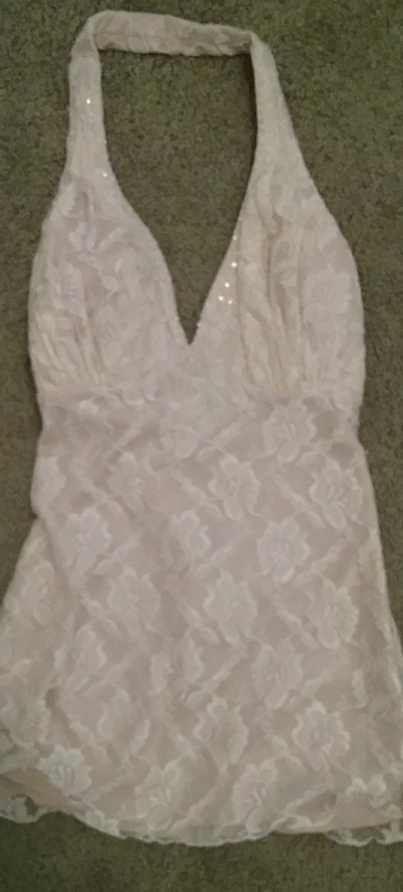 Pretty lace halter top with sequins